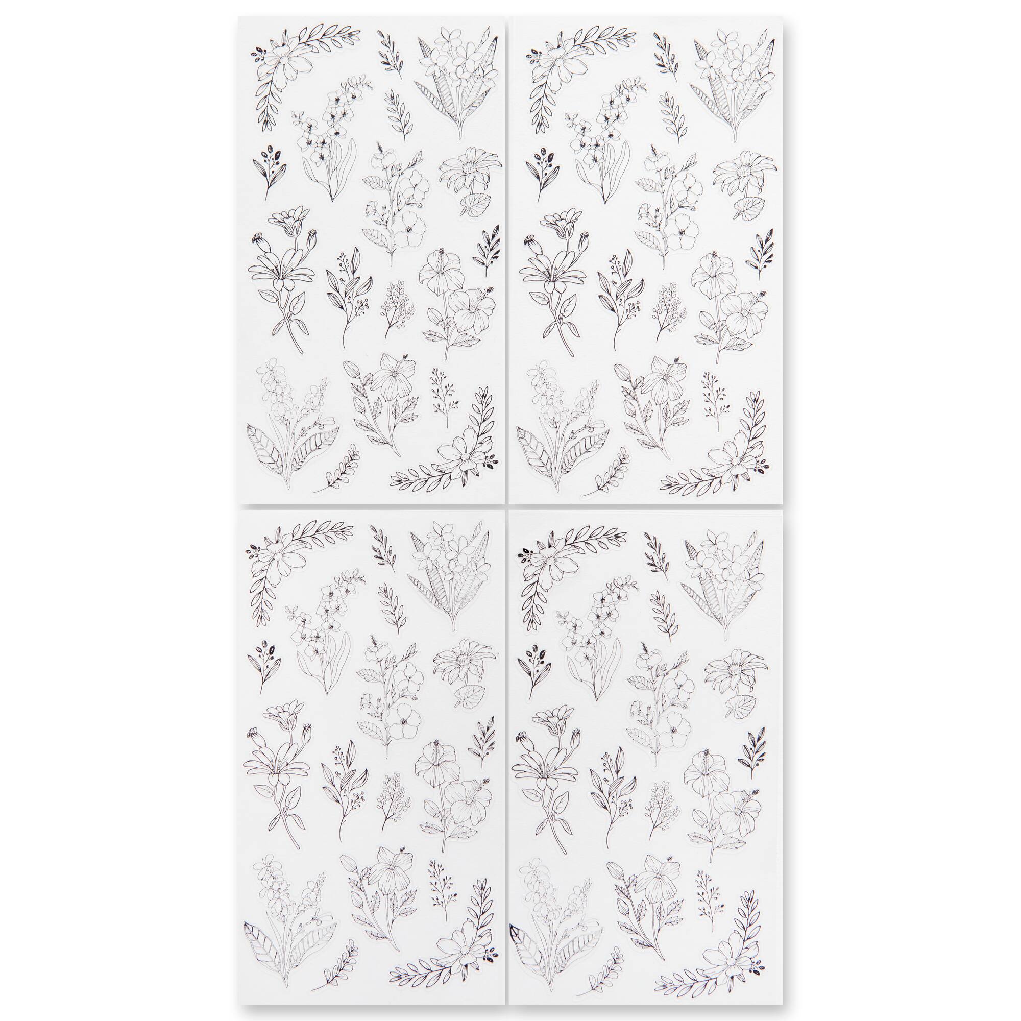 12 Pack: Black Flower Stickers by Recollections™